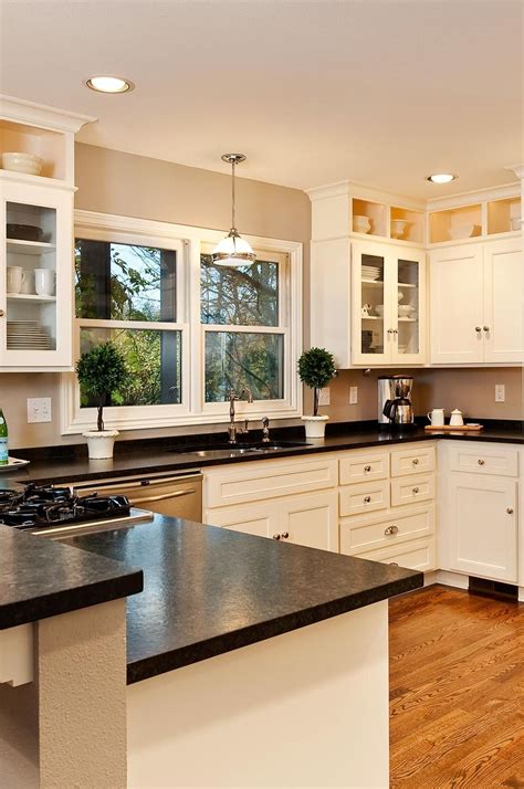 black kitchen cabinets black countertops